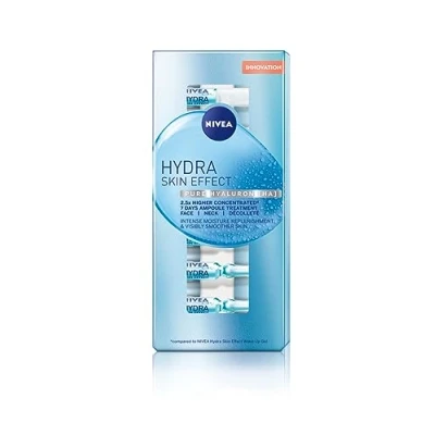 Image of NIVEA Hydra Skin Effect 7 Day Ampoules Treatment (7 x 1 ml), Highly Concentrated Face Care for Visibly Padded Skin, Facial with Pure Hyaluronic [HA]