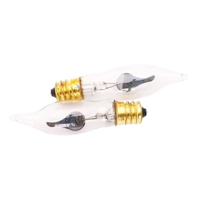 Image of Christmas Concepts® 2 x Screw in Clear Candle Flicker Bulb E12 230V 1.5W Replacement Bulbs