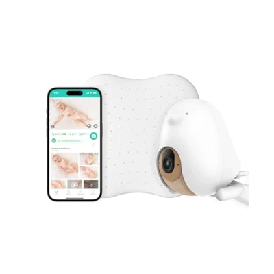 Image of Cubo AI Sleep Safety Bundle Includes 1080p HD Night Vision Plus Smart Baby Monitor with 3 Stand Set and Sensor Pad Proactive Alerts, Analytics &amp; Micro Motion Detection