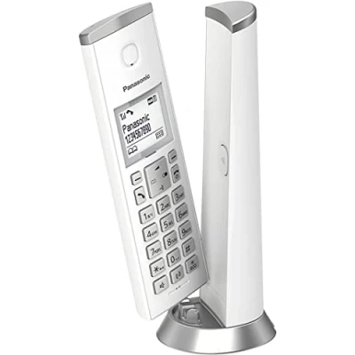 Image of Panasonic KX TGK220 Designer Cordless Phone, with answerphone, call blocker and do not disturb mode White
