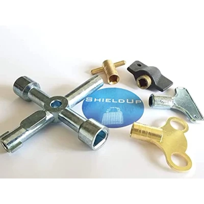 Image of ShieldUp Four Way Service Meter Utility Key + Radiator Keys