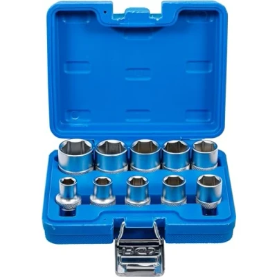 Image of BGS 2434 Socket Set, Hexagon 12.5 mm (1/2&quot;) Drive Inch Sizes 10 pcs.