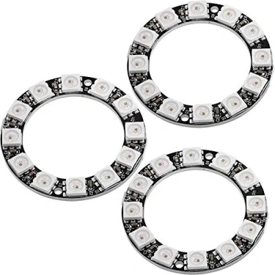Image of AZDelivery 3 x LED Ring 12 Bit RGB 38mm WS2812 5050 5V Development Board Compatible with Arduino Including eBook