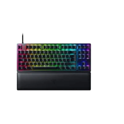 Image of Razer Huntsman V2 Tenkeyless (Purple Switch) Numpadless Optical Gaming Keyboard (Razer Sound Switches, Detachable Type C Cable, Ergonomic Wrist Rest) AZERTY Black