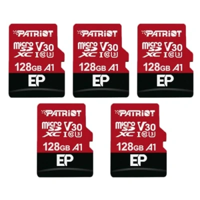 Image of Patriot 128GB A1 Micro SD Card for Android Phones and Tablets, 4K Video Recording PEF128GEP31MCX 5 Pack Retail
