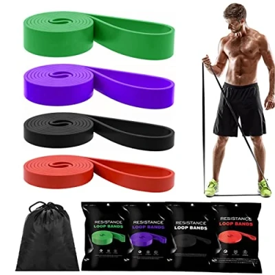 Image of Tigayhc Pull Up Assistance Bands,4 Set of Stretch Bands Resistance for Men &amp; Women,Exercise Workout Working Out Body Stretching,Powerlifting,Resistance Training