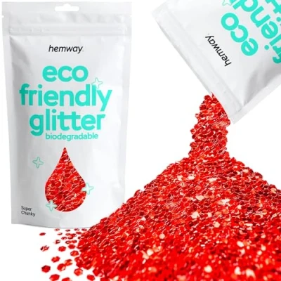 Image of Biodegradable Glitter Red Eco Friendly Plant Based Bio Super Chunky for Face Body Hair Craft Resin Festival Makeup Eyeshadow 100g / 3.5oz
