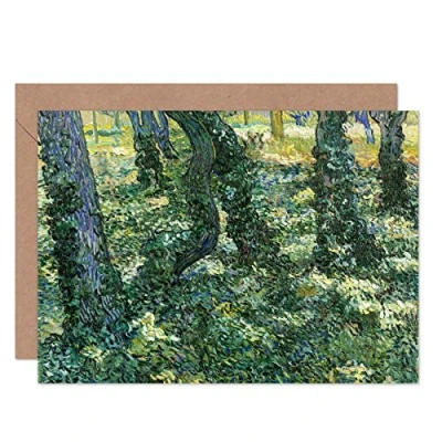 Image of Artery8 Vincent Van Gogh Undergrowth Fine Art Greeting Card Plus Envelope Blank Inside
