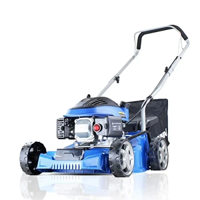 Image of Hyundai 16&quot;/40cm 79cc Petrol Lawnmower, 6 Adjustable Cutting Heights, 40l Grass Collector Bag, Foldable Handles, 19kg, Includes 600ml Sa30 Oil &amp; 3 Year Warranty