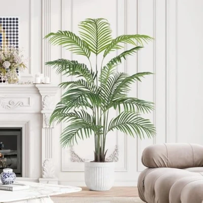 Image of YOLEO 150CM Artificial Palm Tree Indoor Lifelike Plant 5FT Faux Areca Fake Tropical for Home Office Living Room Decor