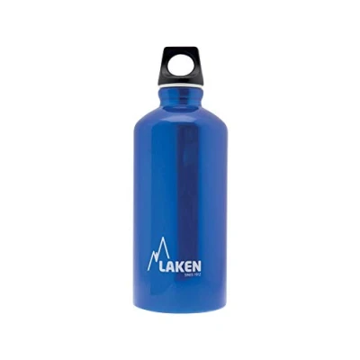 Image of LAKEN Futura Water Bottle with Narrow Mouth, Single Wall Lightweight Aluminum BPA Free, Leak Proof Screw Cap, 0.6L, Blue