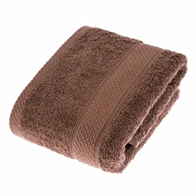 Image of HOMESCAPES Chocolate Brown Turkish Cotton Hand Towel Super Soft Thick &amp; Absorbent 500 GSM Heavy Weight for everyday Luxury