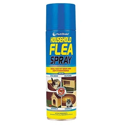 Image of Flea Spray &amp; Larvae killer Cat Dog Pets Bed Carpet Home 200 ml cans (4 X cans)