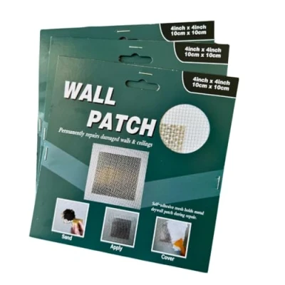 Image of 3 Pack 10cm X Self Adhesive Sticky Fibreglass Mesh Wall Patches, Repair Patch, Plasterboard Patch,Drywall Kit for Repairing Holes, Cracks, Ceilings(3,10cm 10cm)