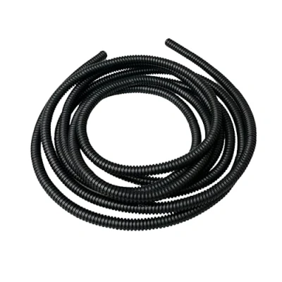Image of Black Conduit Split Plastic Flexible Cable Tidy Solution Tube Trunking 6.2mm 2m