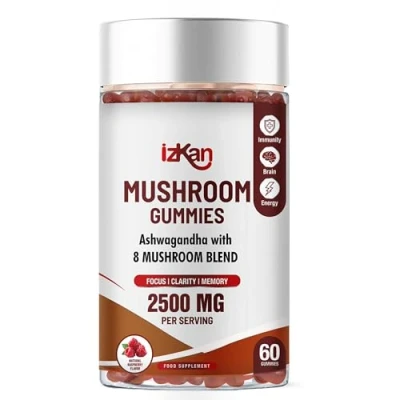 Image of Mushroom Complex Gummies 3000mg 10 Brain Health Mushrooms Supplement Promotes Focus, Memory, and Mood 60 Count (Rasberry Flavor, Halal, Gluten Free, Vegan) (1)