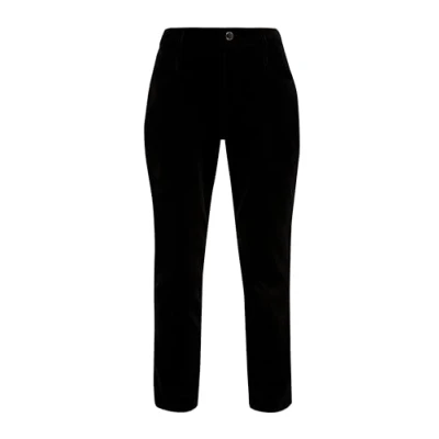 Image of s.Oliver Women&#039;s Corduroy Trousers, Relaxed Fit, Black, 48, 48W x 32L