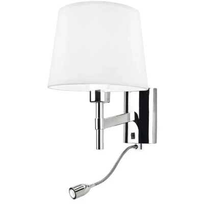 Image of Bristol LED 2 Light Indoor Wall Chrome with Reading Lamp, E27