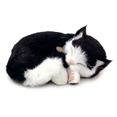 Image of Perfect Petzzz 65432 Shortair Bundle Interactive Soft Toy Cat Pets that Breathes 25 cm Black/White