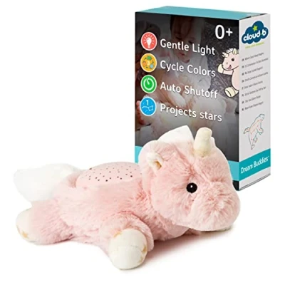 Image of Cloud B Calming Mini Nightlight Star Projector Gentle Brightness 3 Colors 1 Constellation Auto Shutoff Dream Buddies Ella The Unicorn