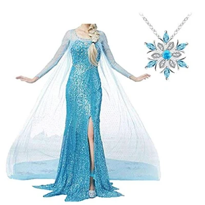Image of Big On Sale Princess Adult Women Coronation Dress Costume Cosplay … (3XL, Elsa1)