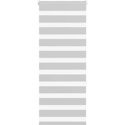 Image of vidaXL Zebra Blind Light Grey 55x150 cm Fabric Width 50.9 Polyester