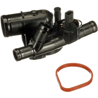 Image of 8200380898, 8200656420, 8200699392, 8200703139, 8200801570 Engine thermostat GATES TH40589G1 89C with gaskets/seals housing RENAULT: SCENIC 2