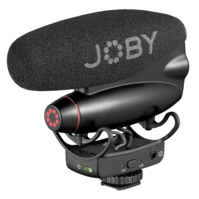 Image of JOBY Wavo PRO DS Professional On Camera Directional Shotgun Microphone, Rycote Technology Shock Mount, Low Cut Filter, Built in LEDs, CSC, Mirrorless, Vlogging, Youtuber, Content Creators