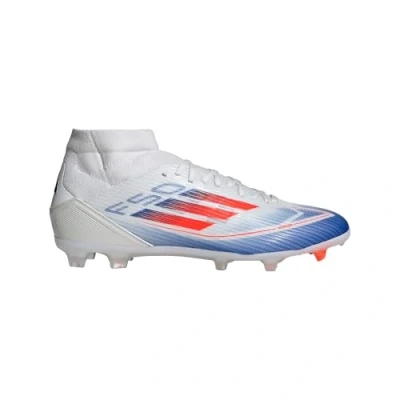 Image of adidas Performance F50 League MID Boots FG/MG Moulded stud football boots, Men&#039;s, Size: 9, Footwear white/lucid blue/solar red Textile/synthetics
