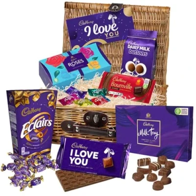 Image of Cadbury Love Chocolate Gift Basket for Valentine&#039;s Day