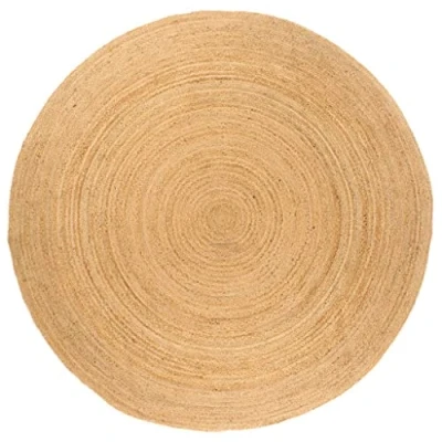 Image of vidaXL Handcrafted Round Area Rug, Natural Braided Jute, 210 cm Diameter, Durable and Soft, Traditional Farmhouse Style, Suitable for Living Room, Bedroom, or Foyer