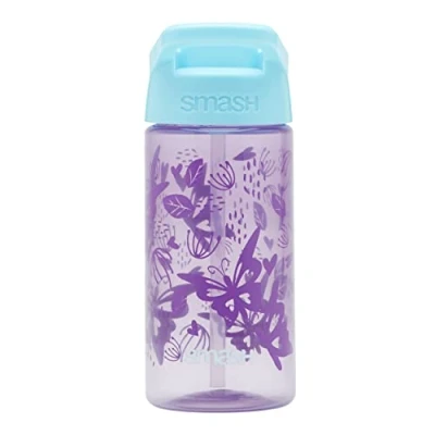 Image of Smash Water Bottle 450ml Purple Butterfly Design