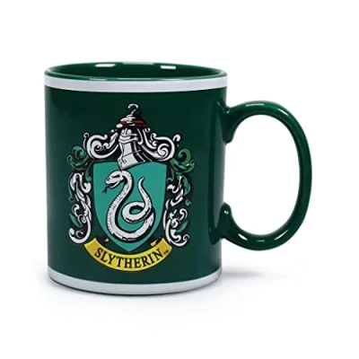Image of Harry Potter Mug Slytherin Logo Hogwarts Crest Coffee Green Ceramic Gift Box