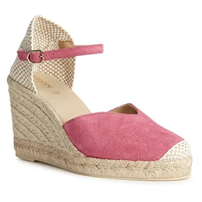 Image of Geox Girls Gelsa Espadrille Wedge Sandal, Cyclamen, 6.5 UK