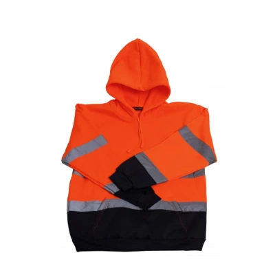 Image of Blackrock Hi Vis Orange and Navy Two Tone Hooded Sweatshirt, Men&#039;s Women&#039;s Secure Comfortable High Visibility Reflective Safety Wear, Fully EN Certified 2XL
