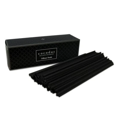 Image of COCODOR Diffuser Black Fiber Reed Sticks(100pcs, 8&quot; x 4mm)