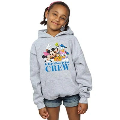 Image of Disney Girls Mickey Mouse Friends Hoodie Sport Grey 5 6 Years