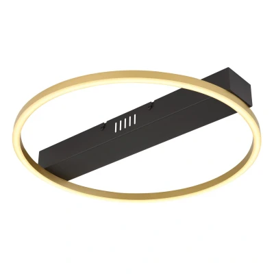 Image of Luffy Integrated LED Semi Flush Ceiling Light Black 3000K