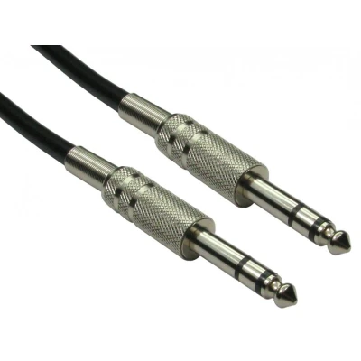 Image of Ex Pro Guitar Lead, Nickel 5m, 6.35mm 1/4&quot; Male to TRS Stereo Jack Instrument Patch Cable for Effects Pedal Board Bass Keyboard Amplifier