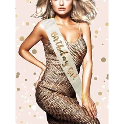 Image of Alandra Birthdays RGS BG Girl Cream &amp; Rose Gold Metallic Birthday Sash, One Size
