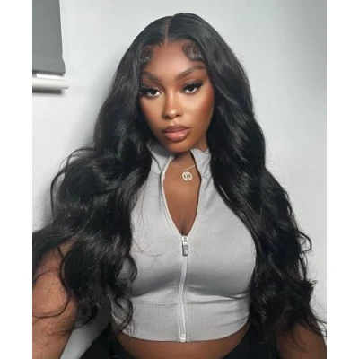 Image of Lizzy Long Wavy Wigs for Women Middle Part Curly Wig Natural Synthetic Heat Resistant Fiber Daily Party Use 26inch (Black)