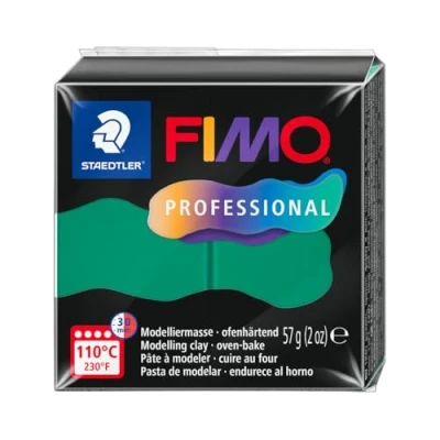 Image of STAEDTLER Polymer Modelling Clay FIMO Professional Oven Bake True Green, 57g 1 Block, 8040 500
