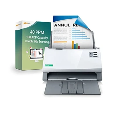 Image of Plustek PS3140U Duplex Document Scanner, Citrix Ready &amp; Twain Support for PC and Mac, Scan Save Batch Documents