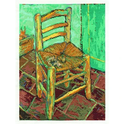 Image of DMC &quot;The National Gallery Van Gough&#039;s Chair Cross Stitch Kit, Multi Colour
