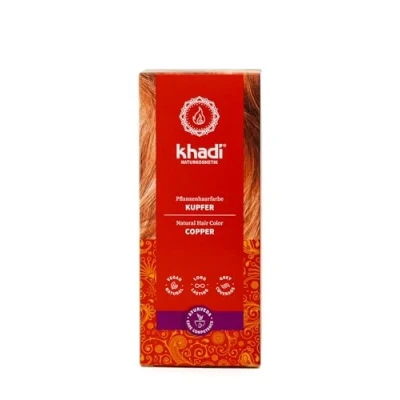 Image of khadi KUPFER Plant Hair Colour, Copper Gold to Red, Natural 100% Vegetable, &amp; Vegan, Cosmetics, 100 g