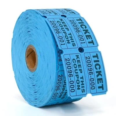 Image of L LIKED Raffle Tickets Double Rolls 1000 per Roll 50/50 for Events, Entry, Class Reward, Prizes (Blue)