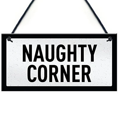 Image of RED OCEAN Bar Signs For Outdoor NAUGHTY CORNER Funny Home Sign Pub Man Cave