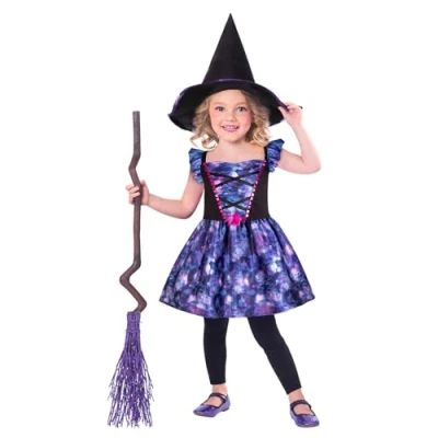 Image of Amscan 9908570 Sustainable Kids Purple Mythical Witch Halloween Fancy Dress Costume Age 3 4 years