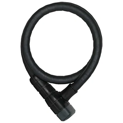 Image of ABUS PHANTOM 8950/180 TexFL Cable Bike Lock Set with Saddle Clamp Bracket 12/15mm Security Level 5 Black