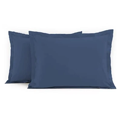 Image of Home Linge Passion 2 x Pillow Cases 50 70 cm Blue 100% Cotton 57 Thread Count